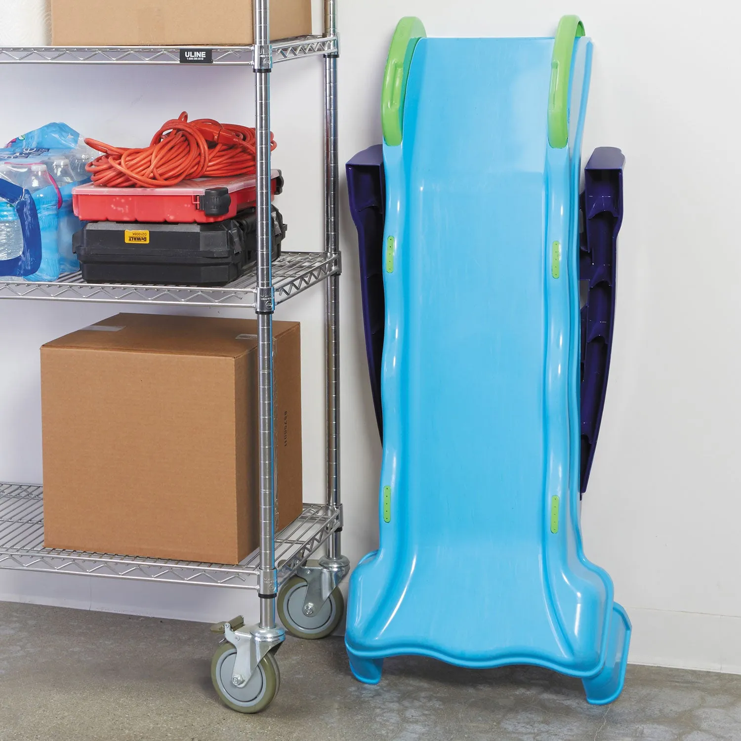 2-in-1 Indoor-Outdoor Slide with Water Spraying Jets, Foldable Design for Easy Storage