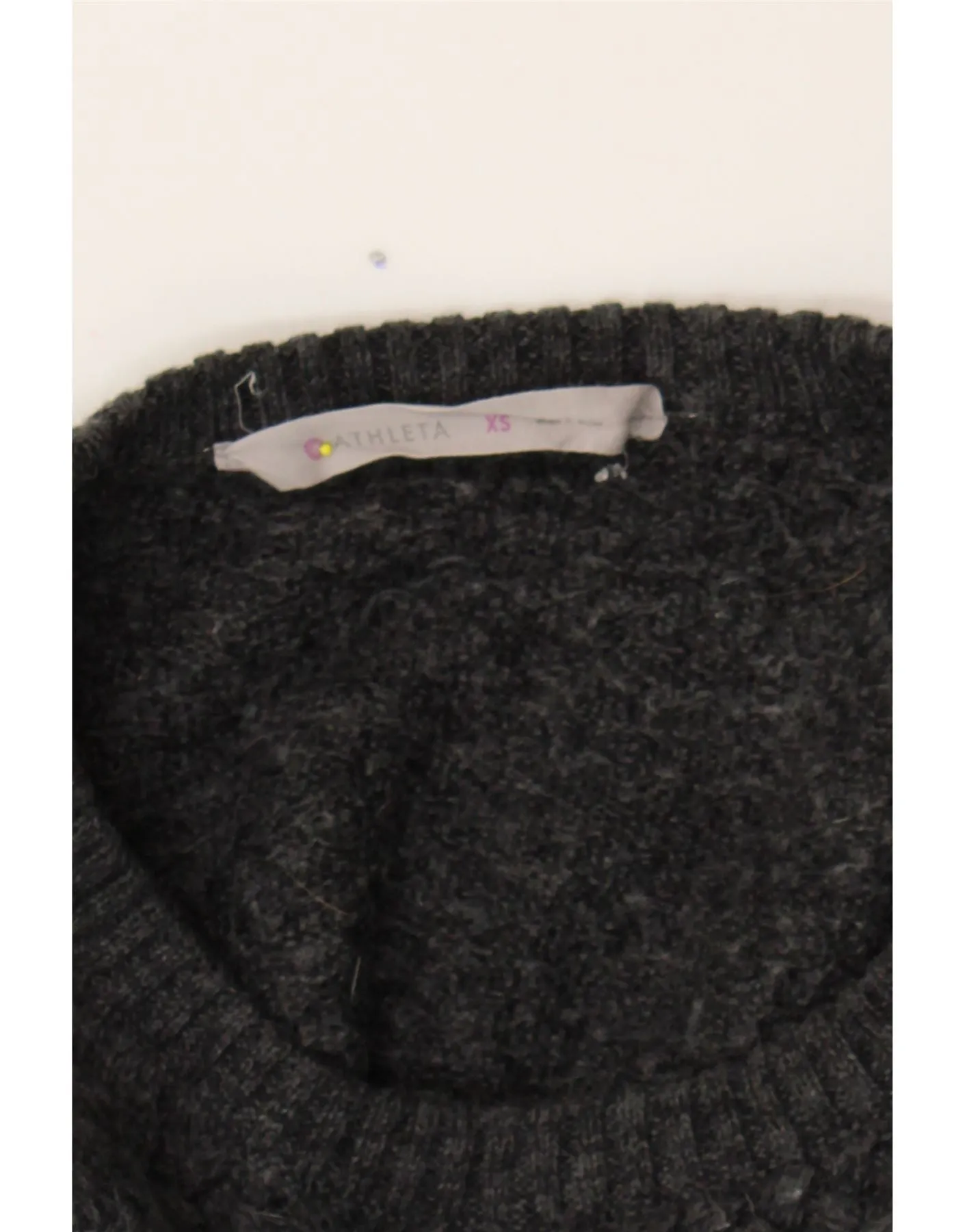 ATHLETA Womens Oversized Boat Neck Jumper Sweater UK 6 XS Grey Polyester