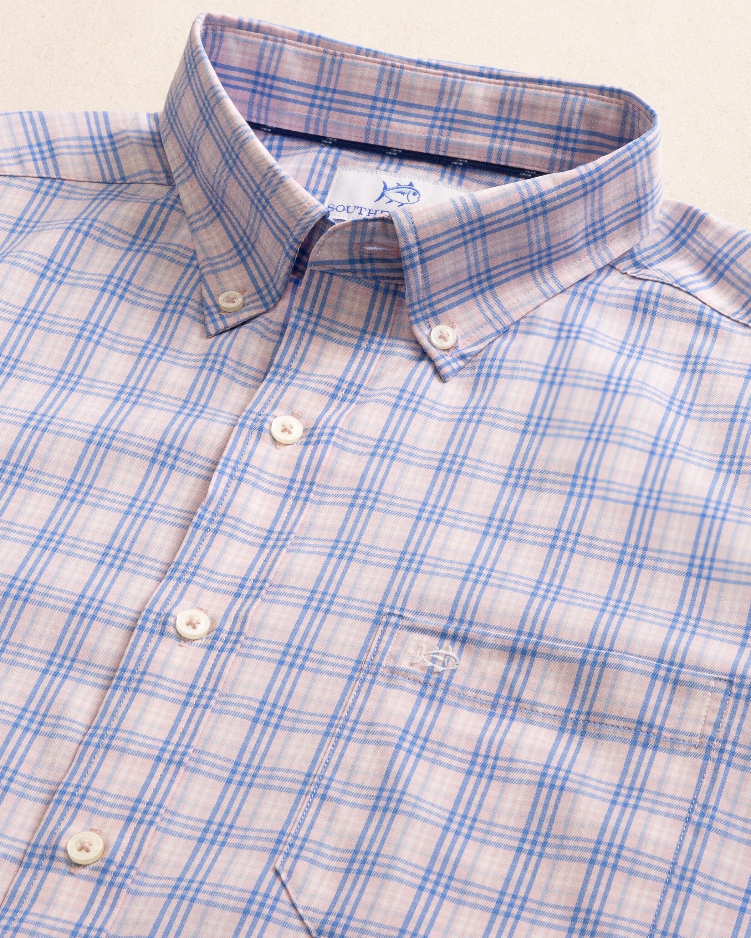 Burkes Beach Plaid Intercoastal Long Sleeve Sport Shirt