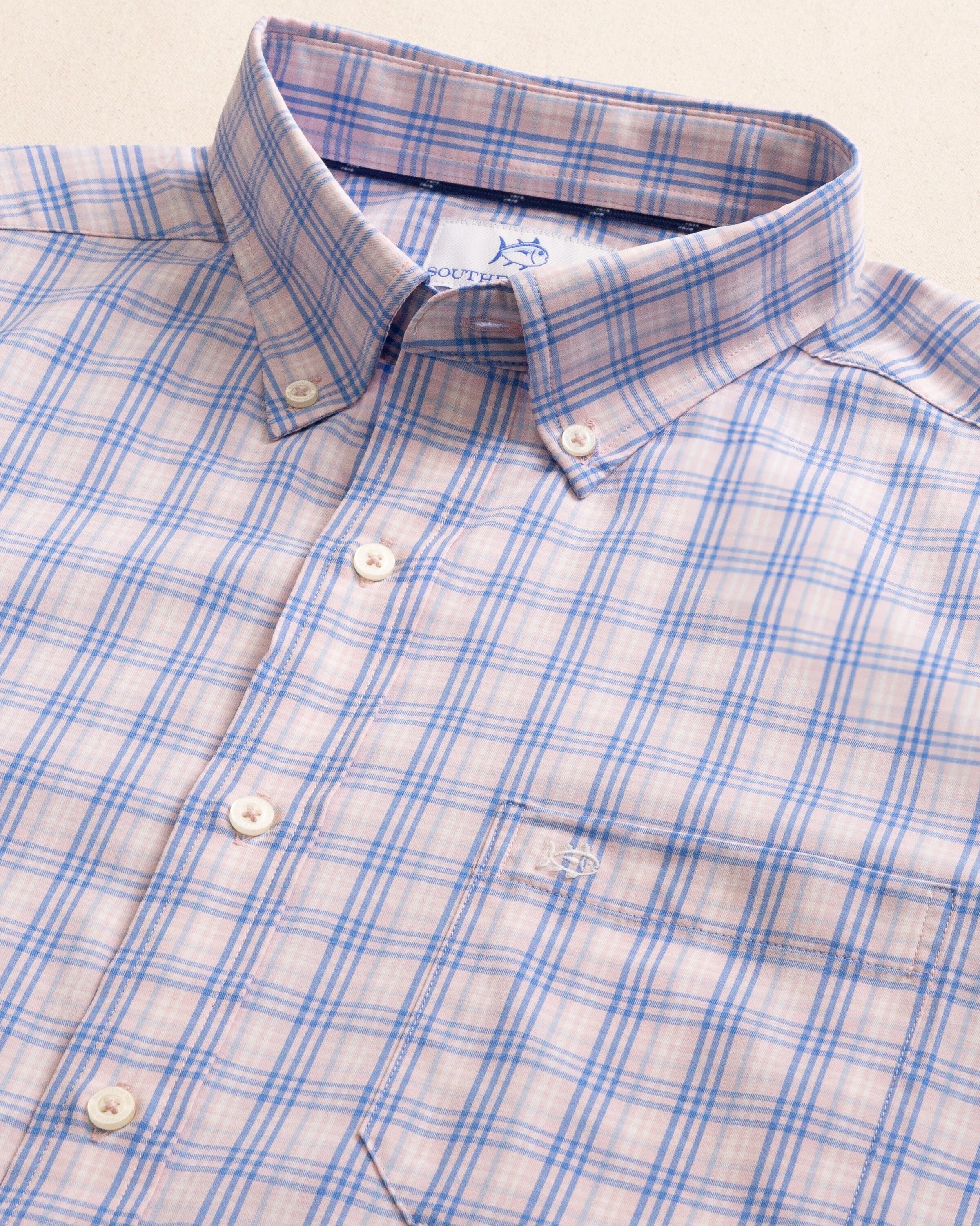 Burkes Beach Plaid Intercoastal Long Sleeve Sport Shirt