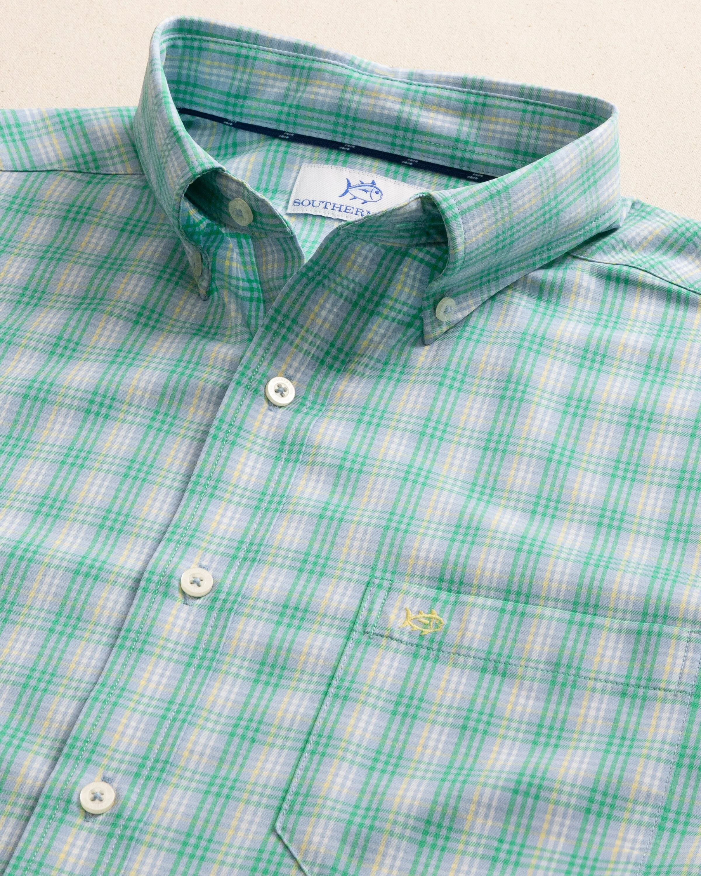 Burkes Beach Plaid Intercoastal Long Sleeve Sport Shirt