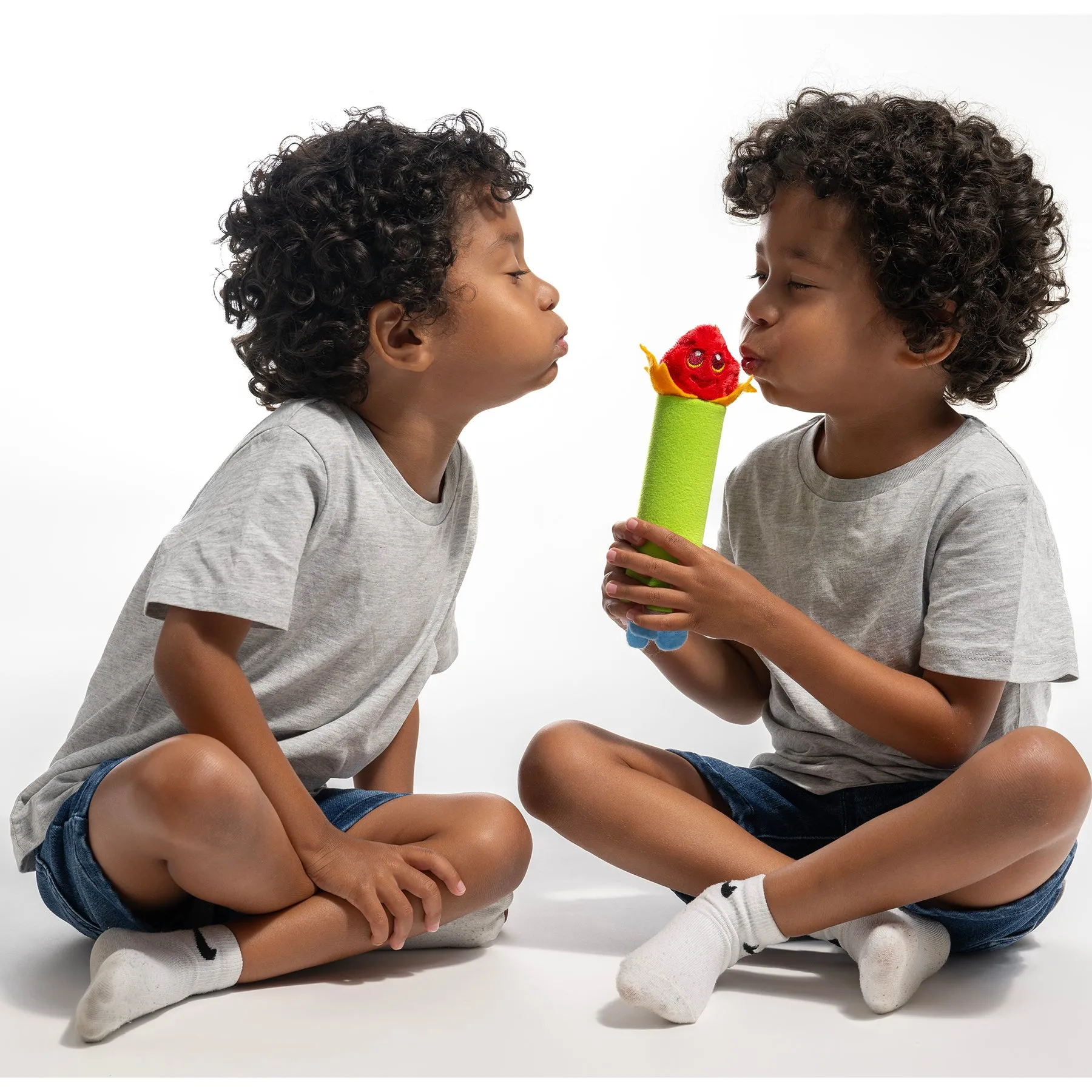 Calm Caterpillar Bloomie: Dual-Sided Flower & Candle Breathing Toy
