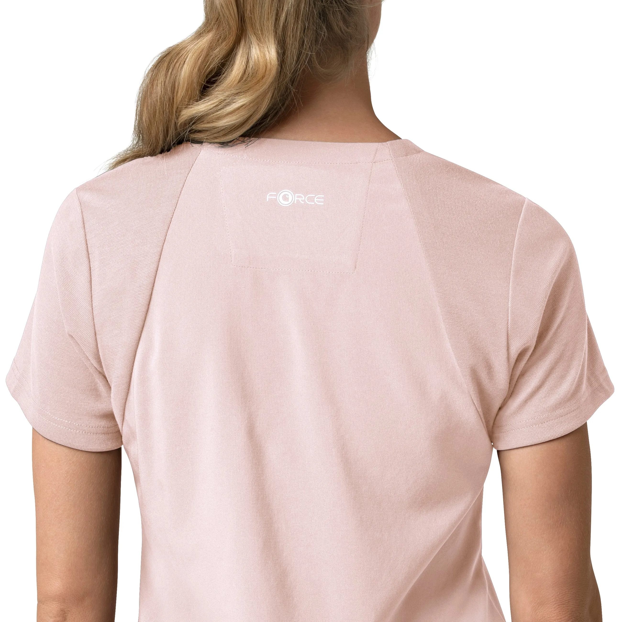 Carhartt Force Cross-Flex Women's Flex Panel V-Neck Scrub Top - Soft Rose