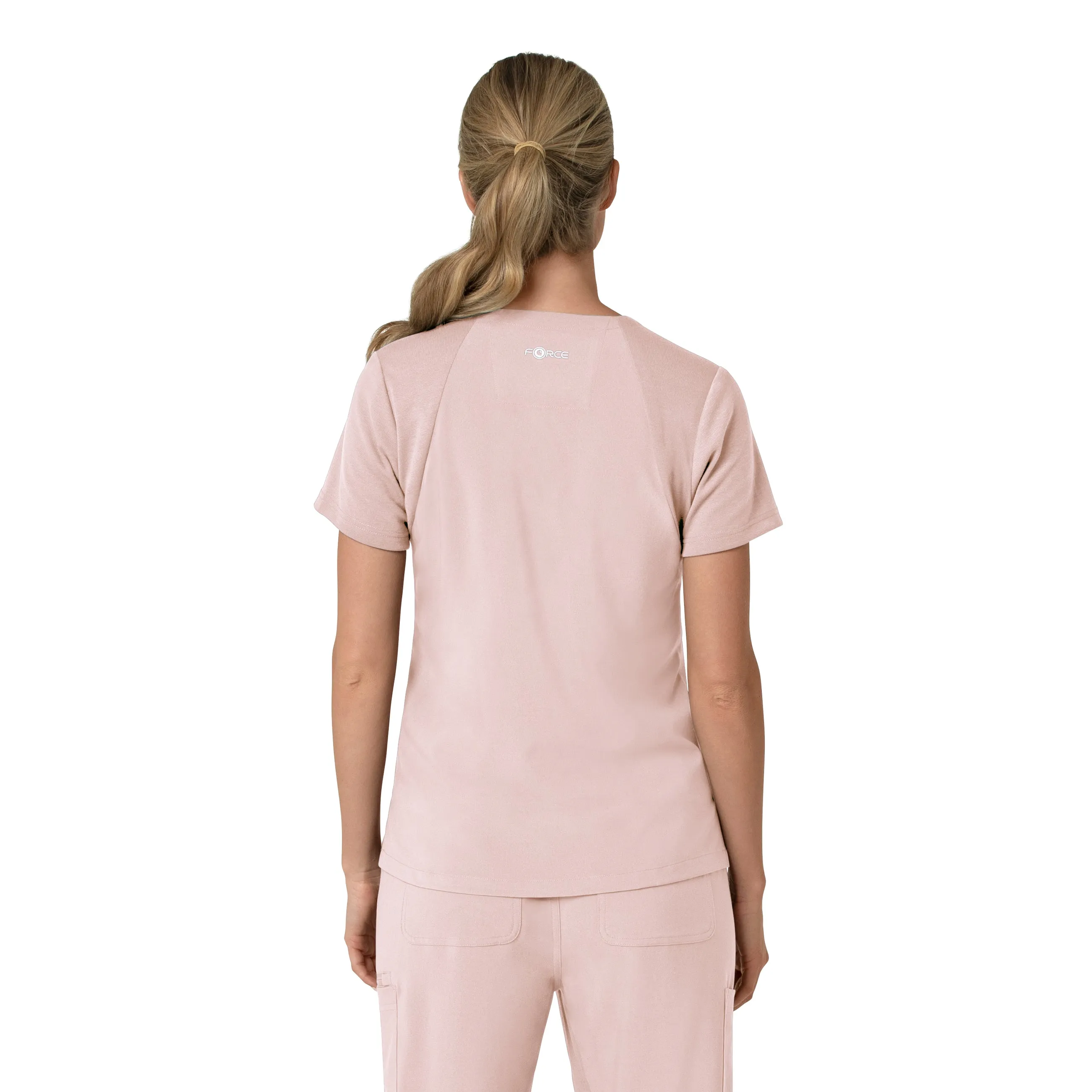 Carhartt Force Cross-Flex Women's Flex Panel V-Neck Scrub Top - Soft Rose