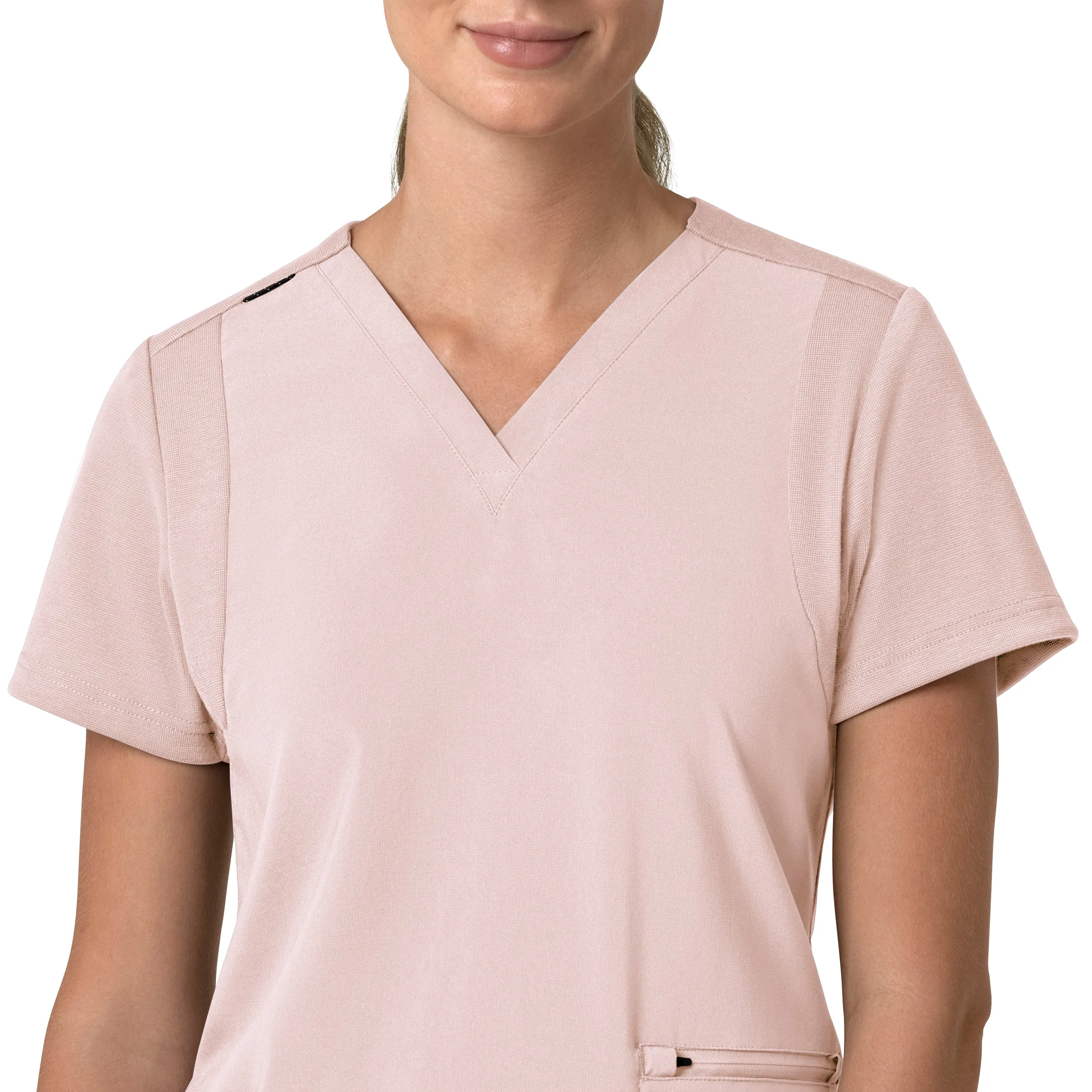 Carhartt Force Cross-Flex Women's Flex Panel V-Neck Scrub Top - Soft Rose