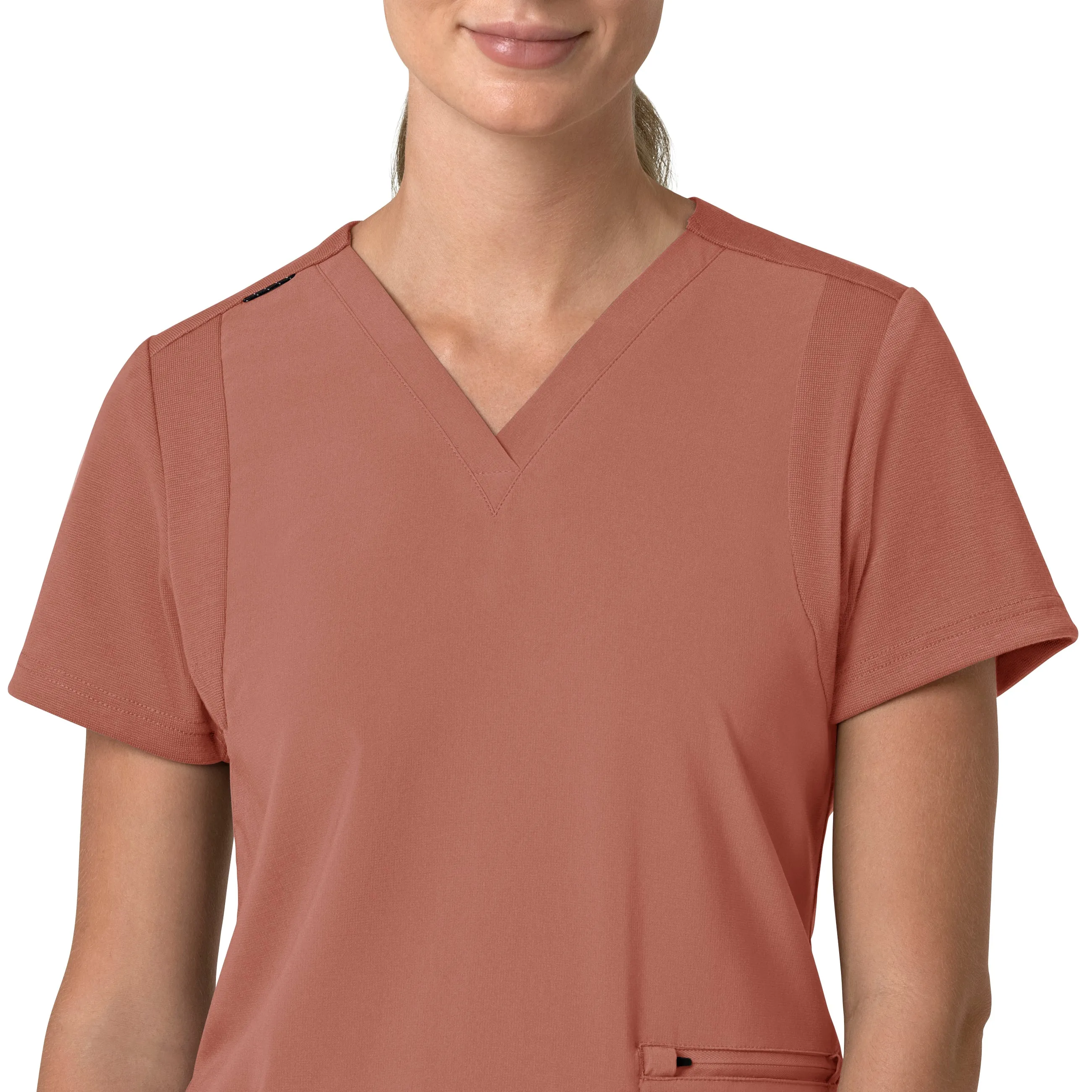 Carhartt Force Cross-Flex Women's Flex Panel V-Neck Scrub Top - Wildrose