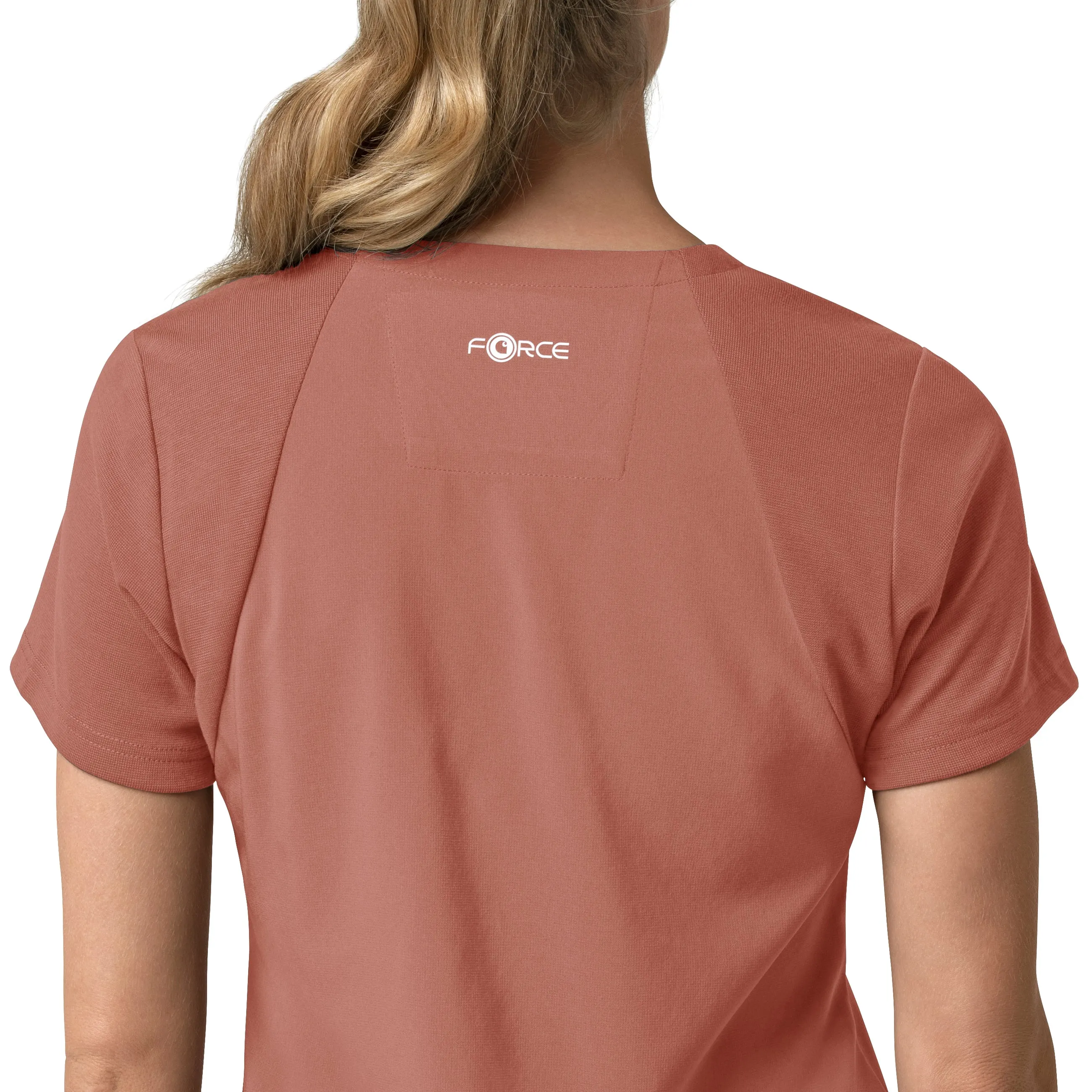 Carhartt Force Cross-Flex Women's Flex Panel V-Neck Scrub Top - Wildrose