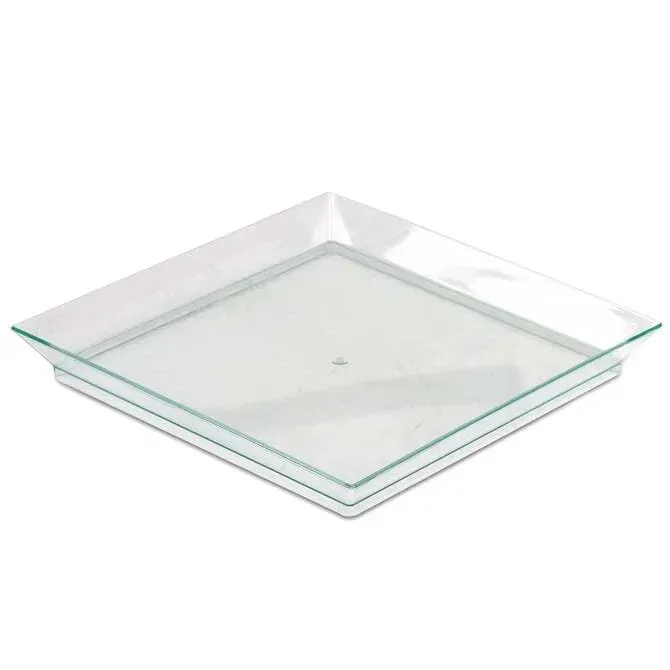 Comatec Square Appetizer Plate; Sea Green Plastic