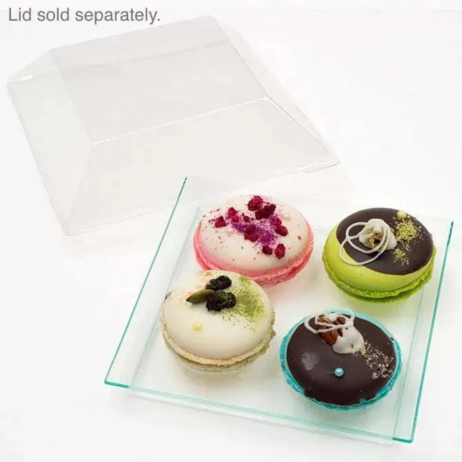 Comatec Square Appetizer Plate; Sea Green Plastic