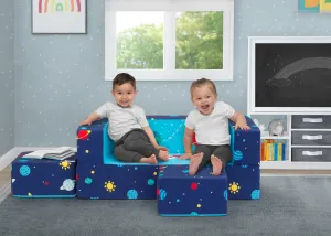 Convertible Sofa and Play Set for Kids and Toddlers – Modular Foam Couch and Flip Out Lounger with 2 Ottomans