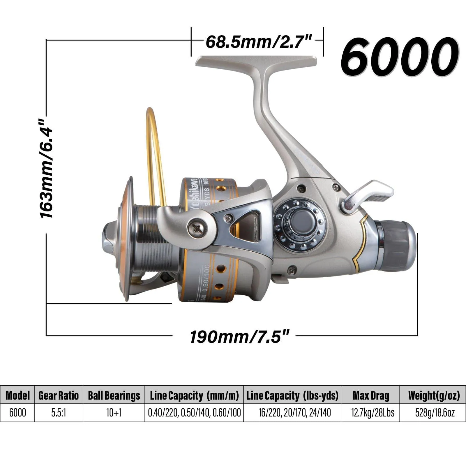 CY Baitfeeder Spinning Reel 3000-6000