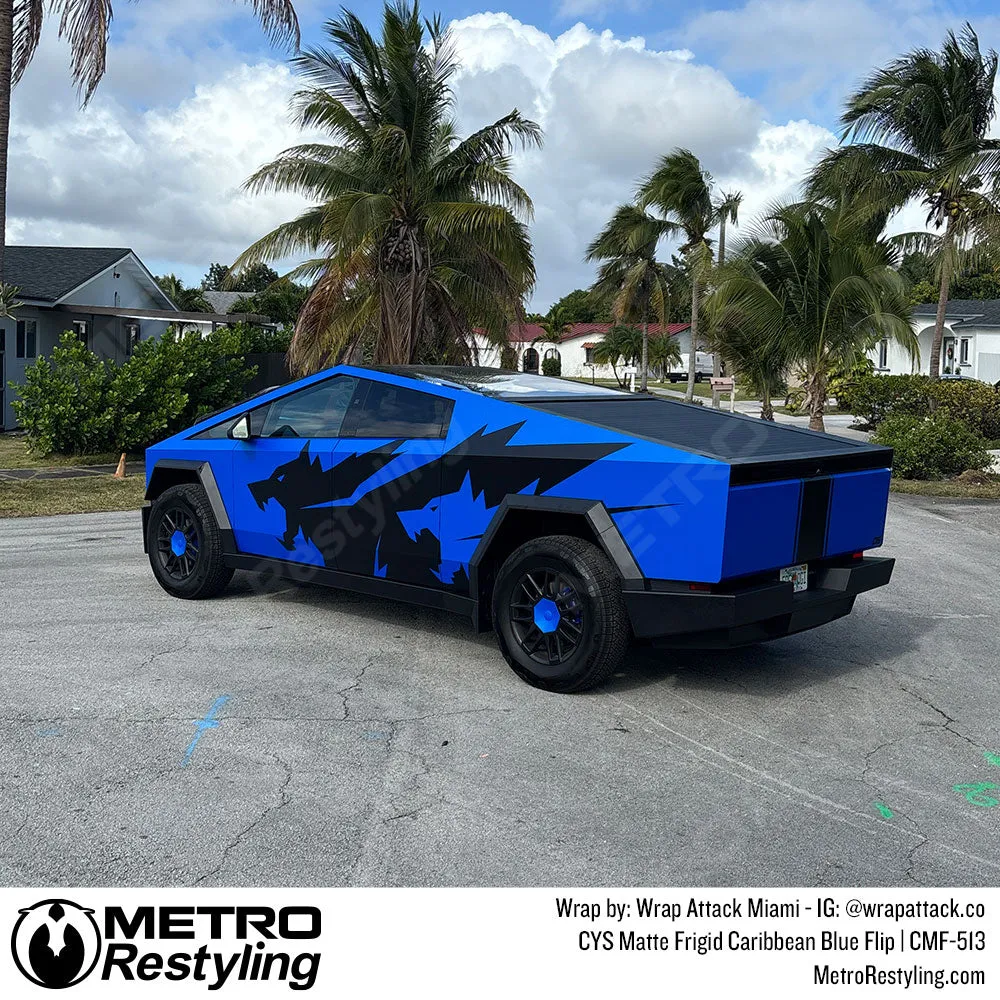 CYS Matte Frigid Caribbean Blue Flip Vinyl Wrap | CMF-513