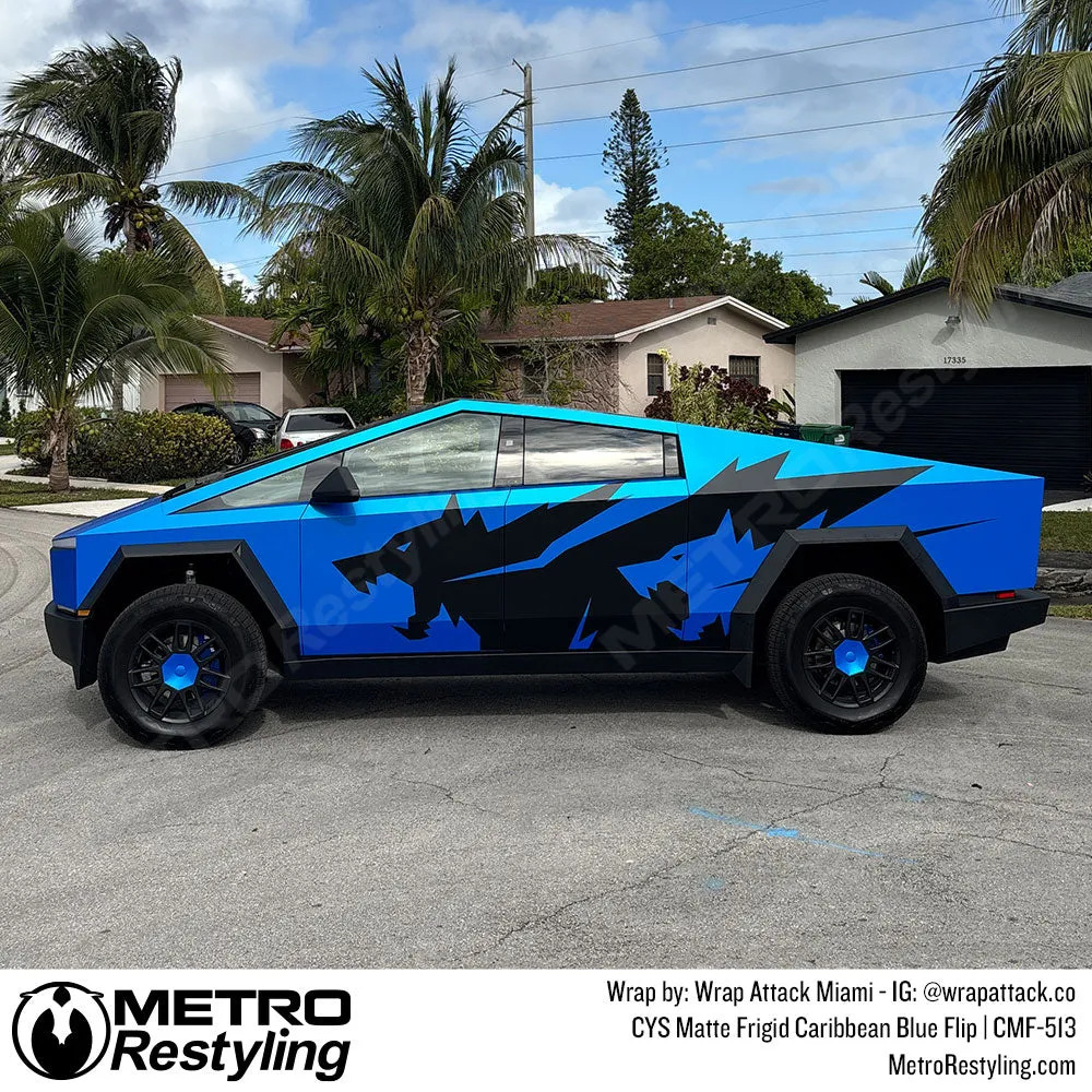 CYS Matte Frigid Caribbean Blue Flip Vinyl Wrap | CMF-513