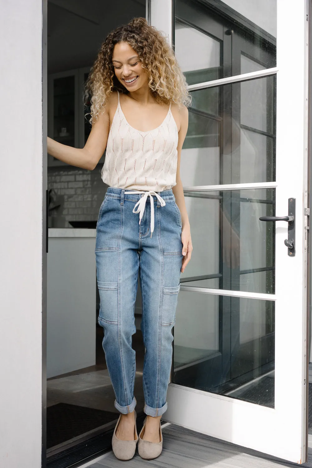 Darlene High Rise Cuffed Cargo Jogger