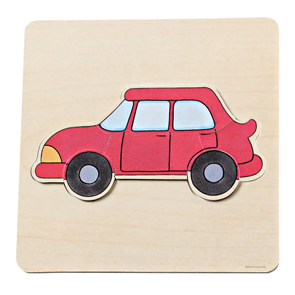 Easy See & Do Wooden Transport Puzzle Set | 4 Raised Vehicle Puzzles