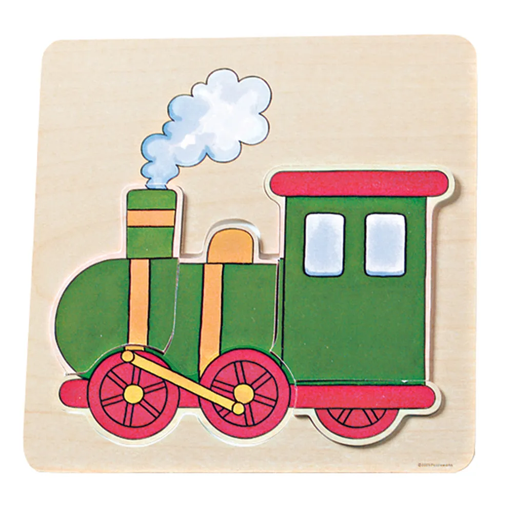 Easy See & Do Wooden Transport Puzzle Set | 4 Raised Vehicle Puzzles