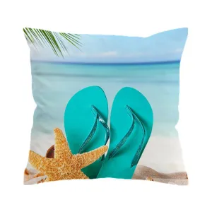 Flip Flops on the Beach Pillow Cover