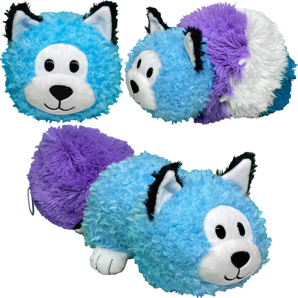 FlipaZoo Magic Tails 2-in-1 Plush - Transforming Purple Cat to Blue Husky