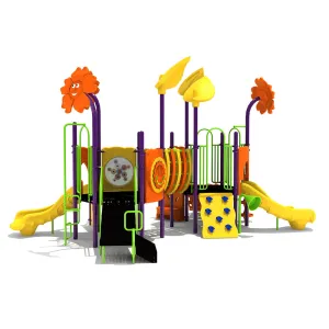 Flowerville Preschool Playground Structure | Rock Climbers, Slides, Climbers & 14 Play Events for Ages 2-5