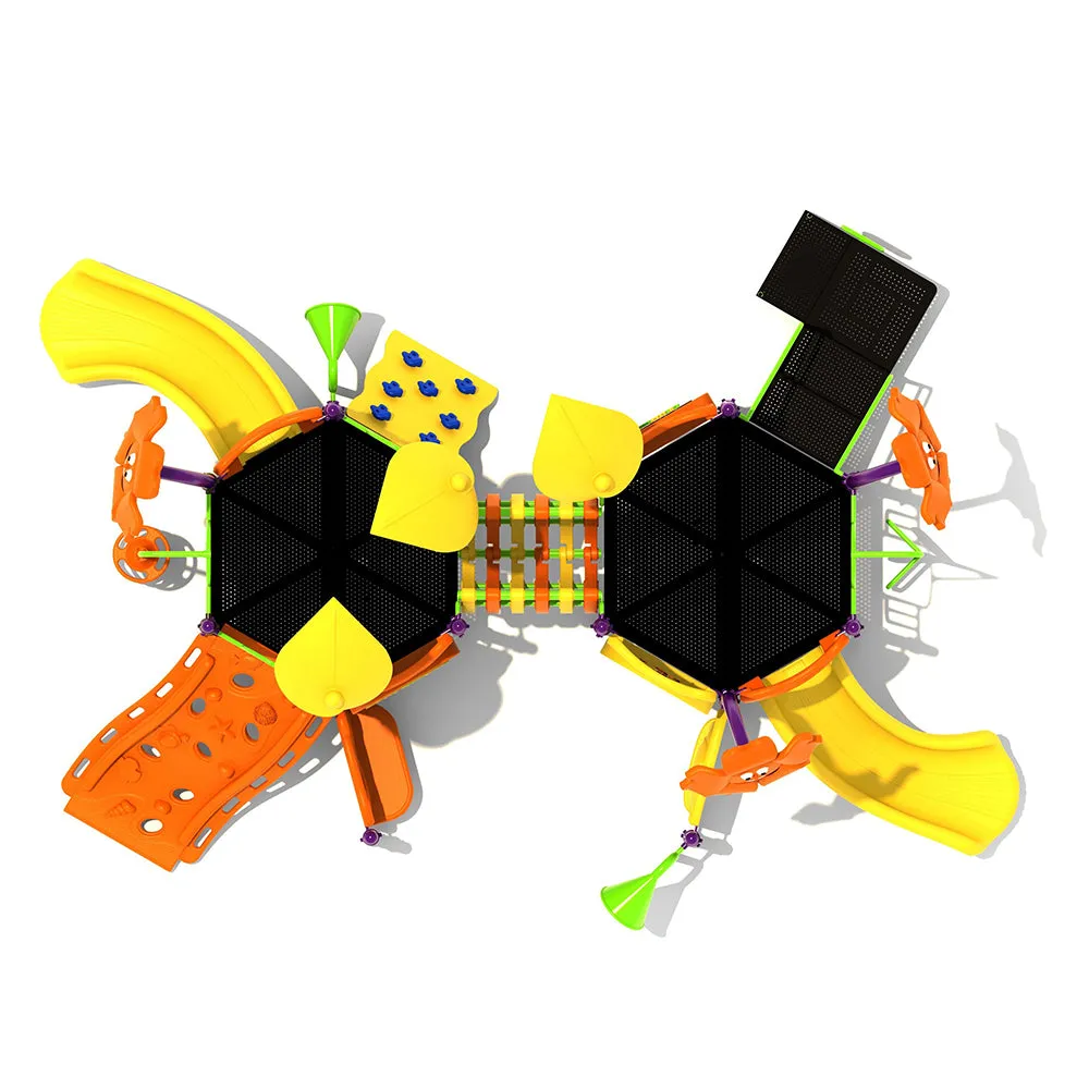 Flowerville Preschool Playground Structure | Rock Climbers, Slides, Climbers & 14 Play Events for Ages 2-5