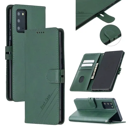 For Samsung Galaxy Note20 Stitching Style 2-Color Cow Texture Horizontal Flip PU Leather Case with