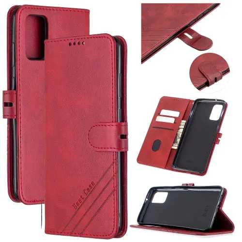 For Samsung Galaxy Note20 Stitching Style 2-Color Cow Texture Horizontal Flip PU Leather Case with