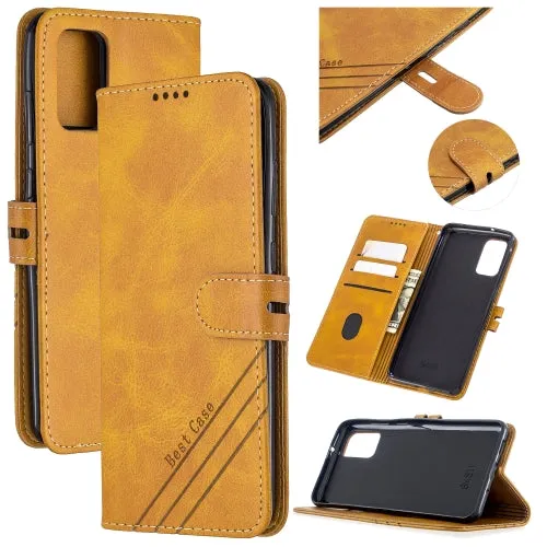 For Samsung Galaxy Note20 Stitching Style 2-Color Cow Texture Horizontal Flip PU Leather Case with