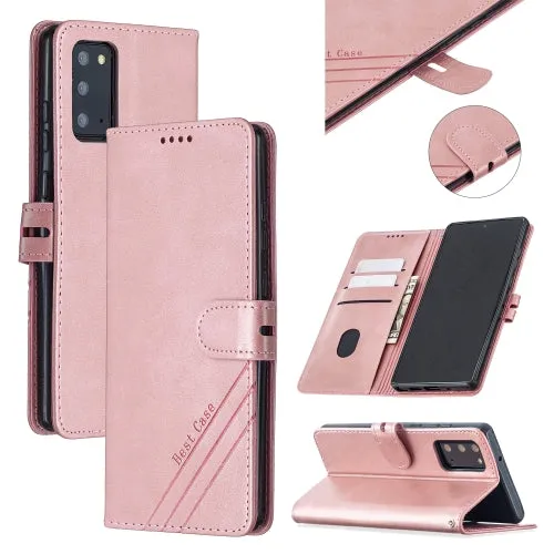 For Samsung Galaxy Note20 Stitching Style 2-Color Cow Texture Horizontal Flip PU Leather Case with