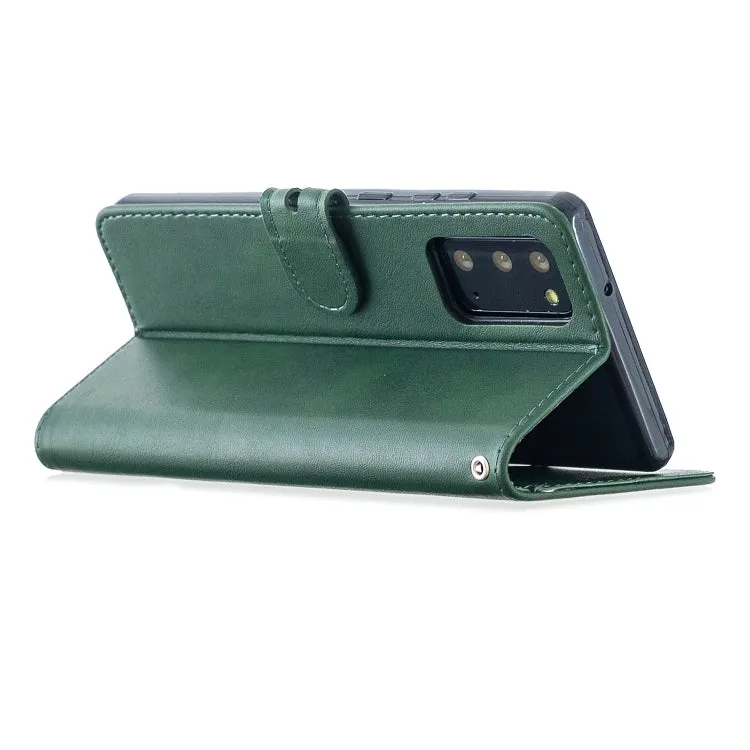 For Samsung Galaxy Note20 Stitching Style 2-Color Cow Texture Horizontal Flip PU Leather Case with