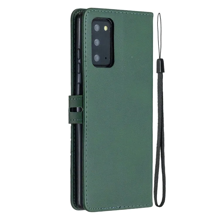 For Samsung Galaxy Note20 Stitching Style 2-Color Cow Texture Horizontal Flip PU Leather Case with
