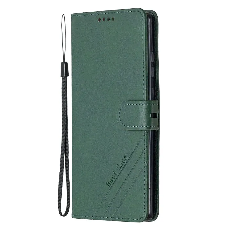 For Samsung Galaxy Note20 Stitching Style 2-Color Cow Texture Horizontal Flip PU Leather Case with