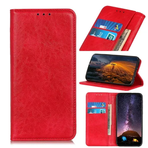 For Samsung Galaxy S22 5G Magnetic Crazy Horse Texture Horizontal Flip Leather Case with Holder