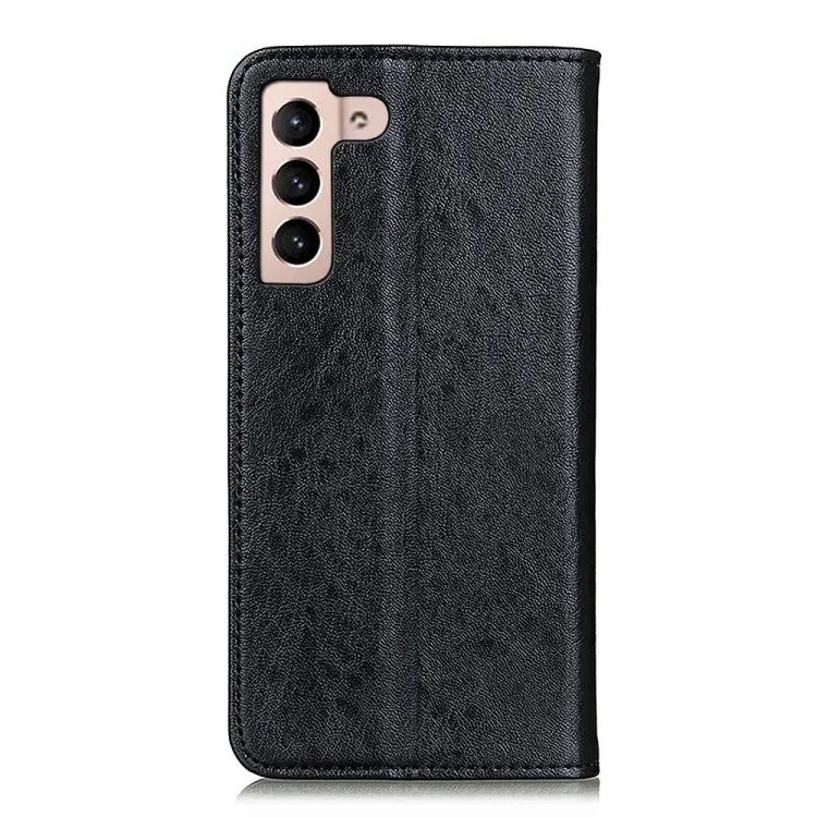 For Samsung Galaxy S22 5G Magnetic Crazy Horse Texture Horizontal Flip Leather Case with Holder