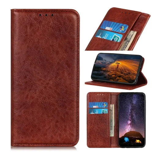 For Samsung Galaxy S22 5G Magnetic Crazy Horse Texture Horizontal Flip Leather Case with Holder