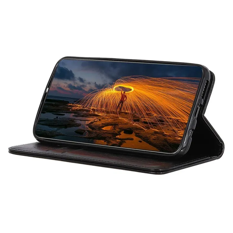 For Samsung Galaxy S22 5G Magnetic Crazy Horse Texture Horizontal Flip Leather Case with Holder