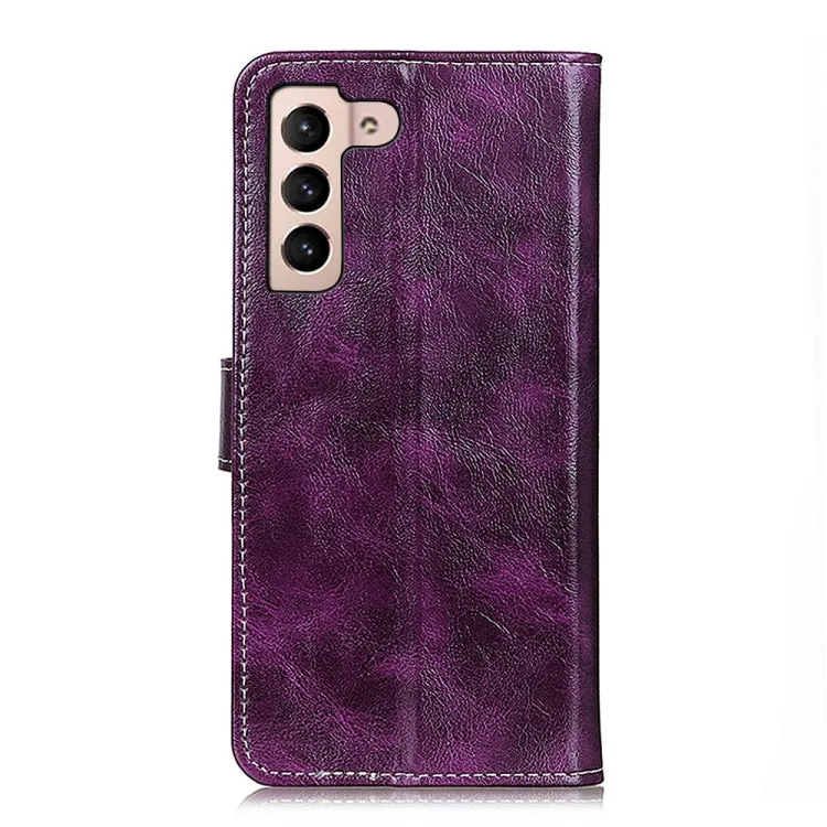 For Samsung Galaxy S22 5G Retro Crazy Horse Texture Horizontal Flip Leather Case with Holder