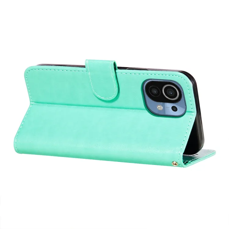 For Xiaomi Mi 11 Flower Vine Embossing Pattern Horizontal Flip Leather Case with Card Slot