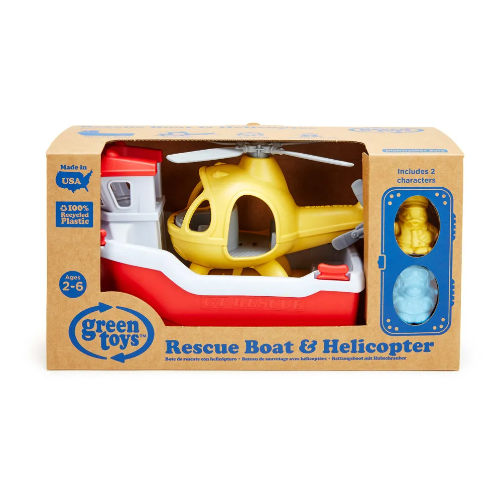 Green Toys Rescue Boat & Helicopter Playset - Eco-Friendly