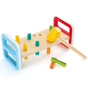 Hape Rainbow Pounder – Colorful Wooden Hammering Bench Toy