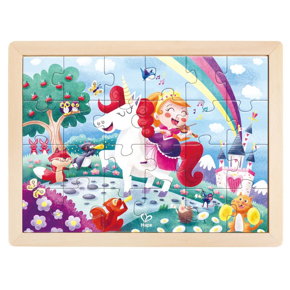 Hape Unicorn Friends 24pc Double-Sided Coloring Puzzle