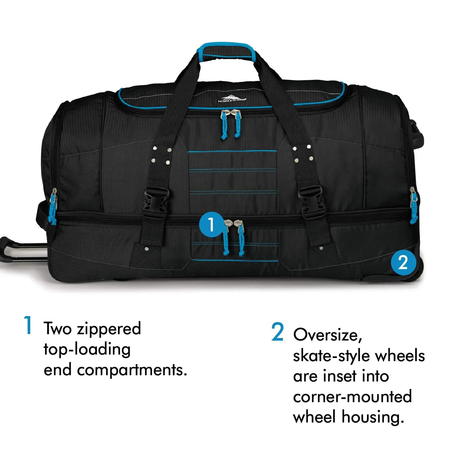 High Sierra Ultimate Access 2.0 Drop Bottom 36" 2-Wheel Wheeled Duffel Bags