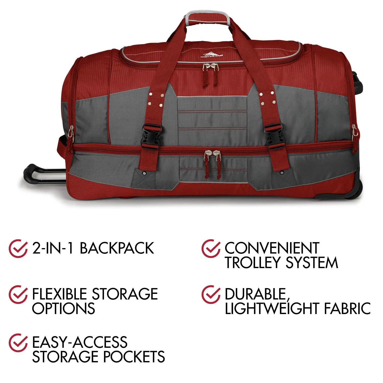 High Sierra Ultimate Access 2.0 Drop Bottom 36" 2-Wheel Wheeled Duffel Bags