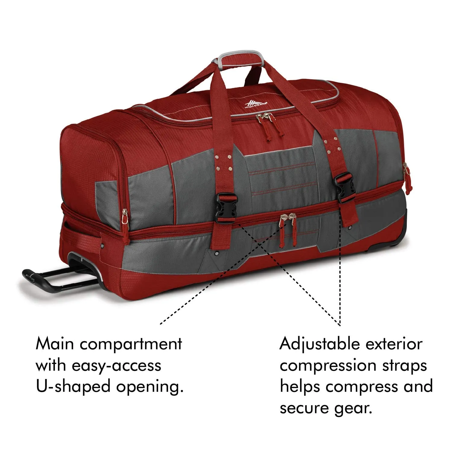 High Sierra Ultimate Access 2.0 Drop Bottom 36" 2-Wheel Wheeled Duffel Bags
