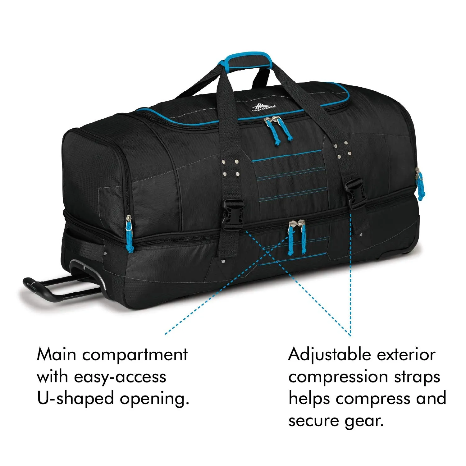 High Sierra Ultimate Access 2.0 Drop Bottom 36" 2-Wheel Wheeled Duffel Bags