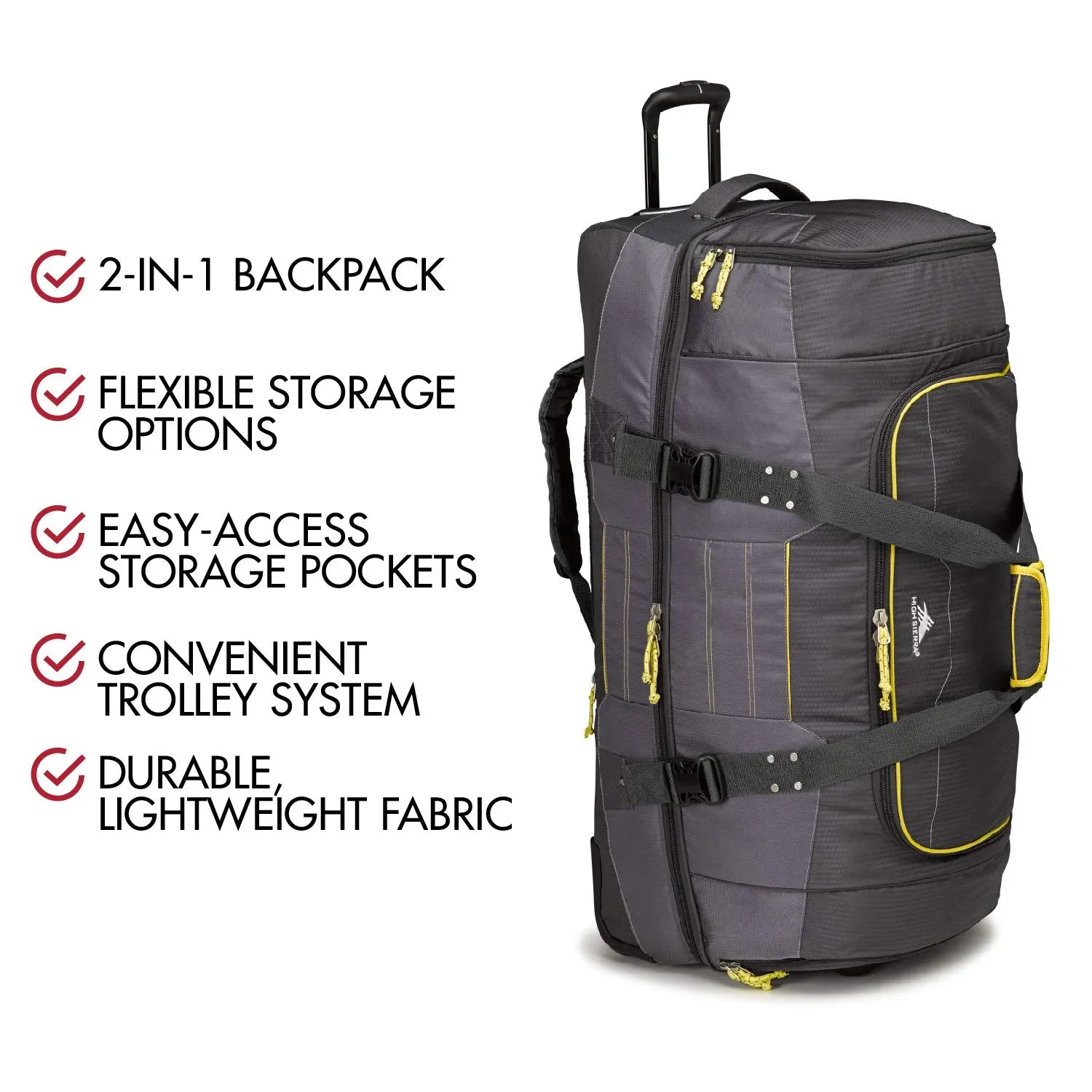 High Sierra Ultimate Access 2.0 Drop Bottom 36" 2-Wheel Wheeled Duffel Bags