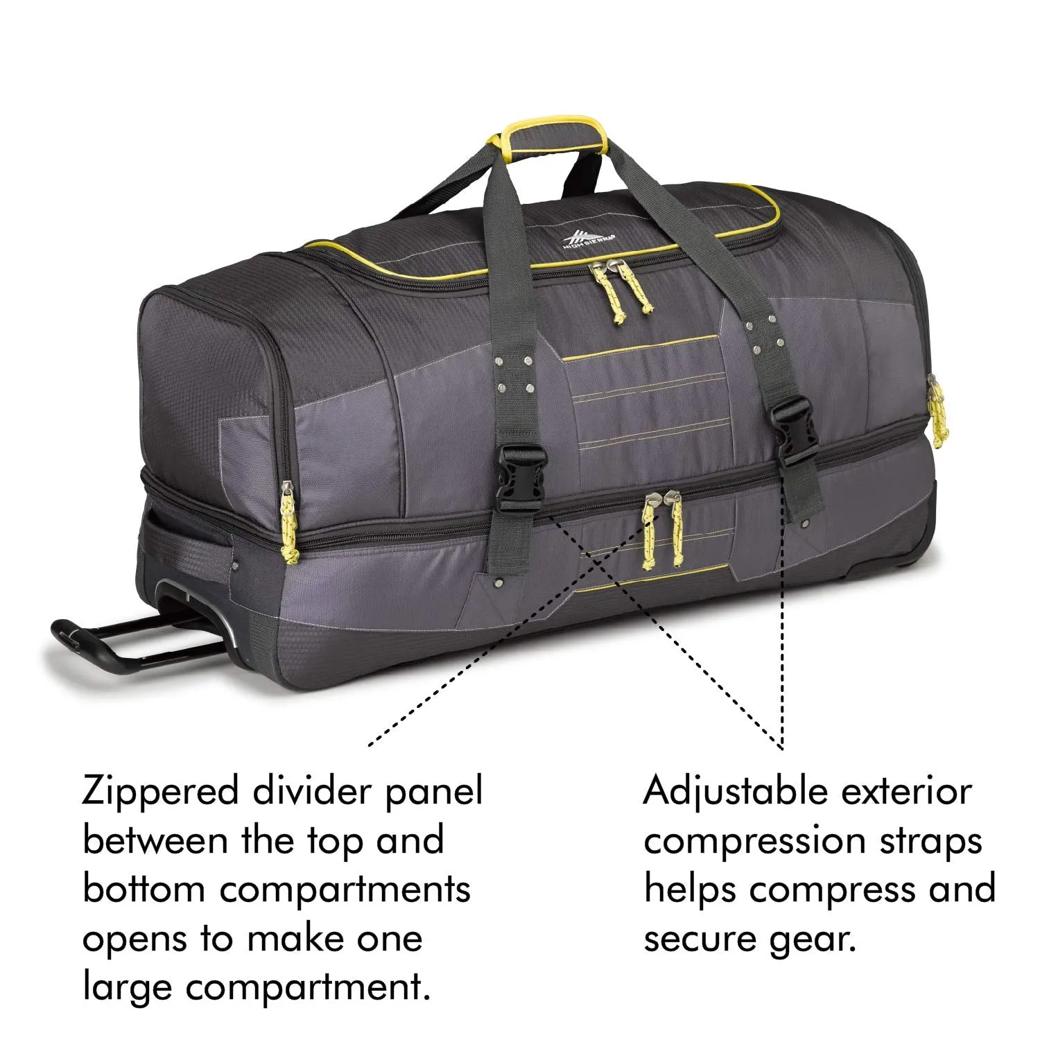 High Sierra Ultimate Access 2.0 Drop Bottom 36" 2-Wheel Wheeled Duffel Bags