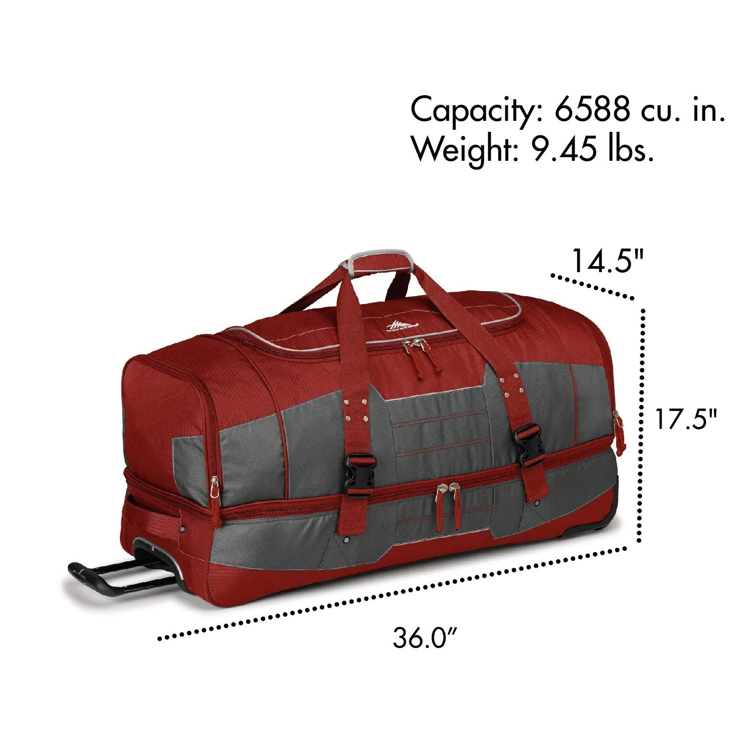 High Sierra Ultimate Access 2.0 Drop Bottom 36" 2-Wheel Wheeled Duffel Bags
