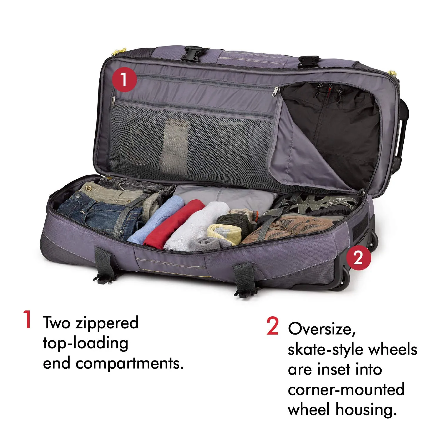 High Sierra Ultimate Access 2.0 Drop Bottom 36" 2-Wheel Wheeled Duffel Bags