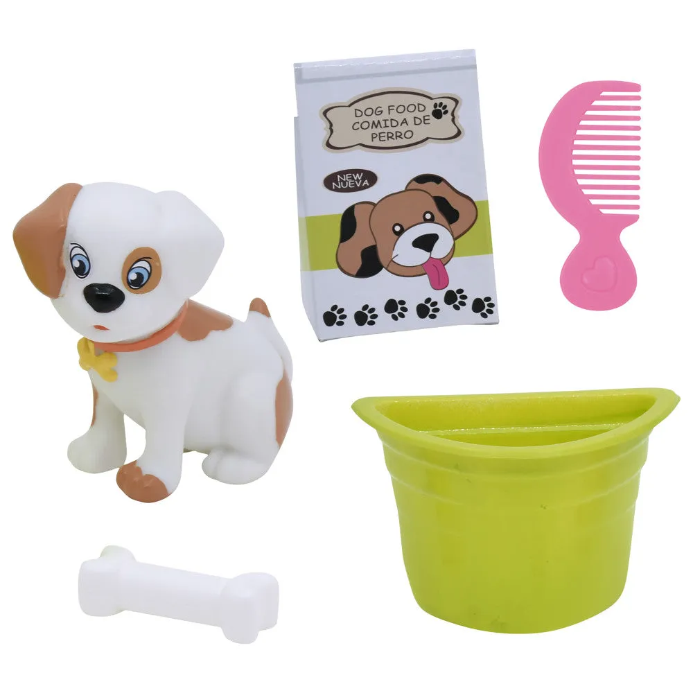 Lil Tots 14" Unicorn-Themed Talking Pet Grooming Playset with Doll - Pink/Grey/Green
