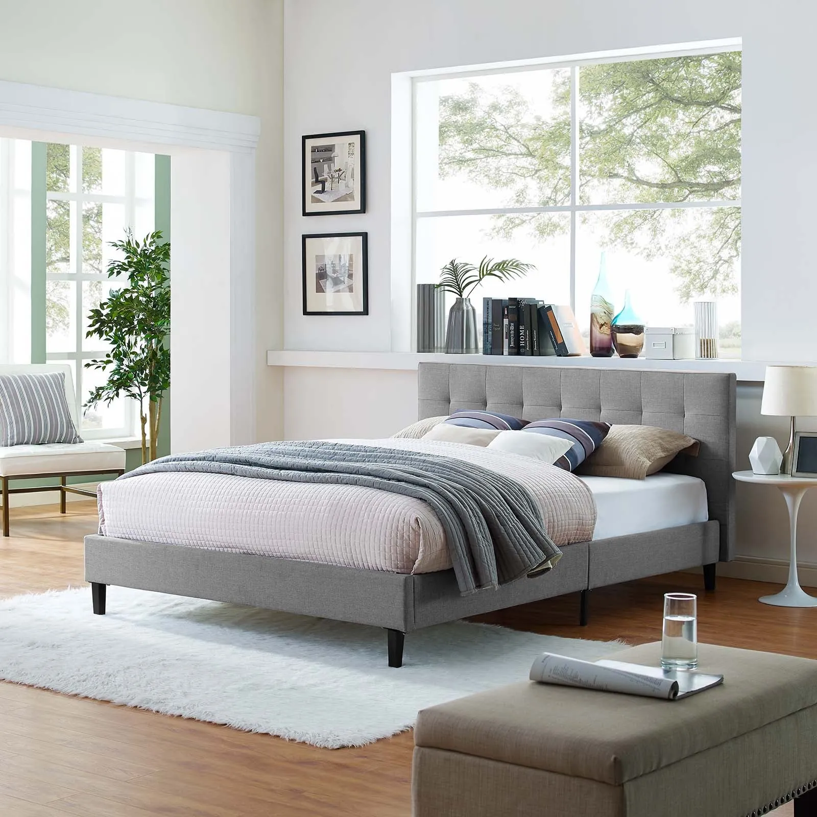 Linnea Fabric Bed by Modway